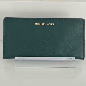 Michael Kors Emerald Green Wallet EUC